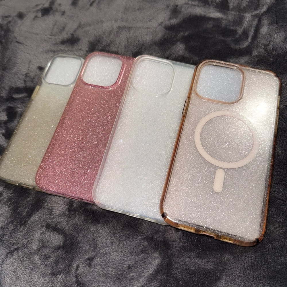 Glitter Phone Case Set - Silver, Pink, Gold, White iPhone 14 Pro Max